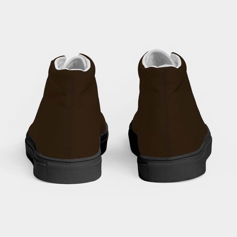 Deep Fully-Muted Orange Women's High-Top Canvas Sneakers (O-FM-DE) - Back