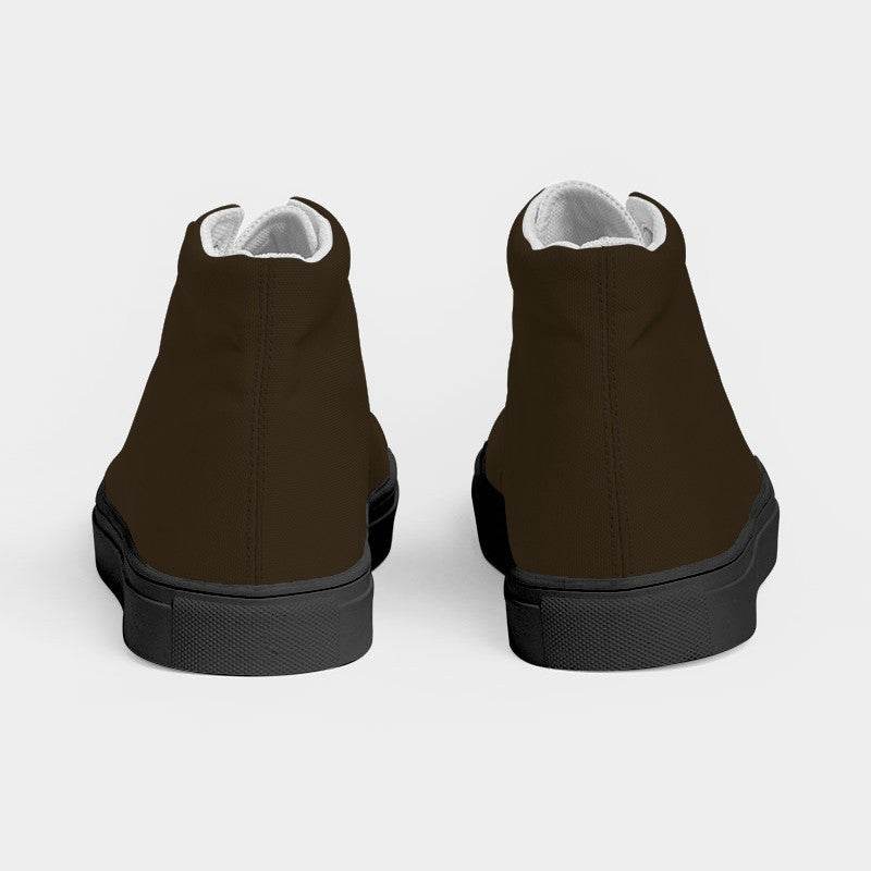 Deep Fully-Muted Orange Women's High-Top Canvas Sneakers (YO2-FM-DE) - Back