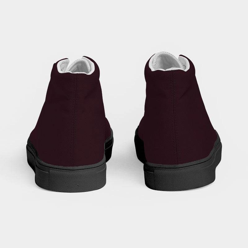 Deep Fully-Muted Pink Women's High-Top Canvas Sneakers (PI-FM-DE) - Back