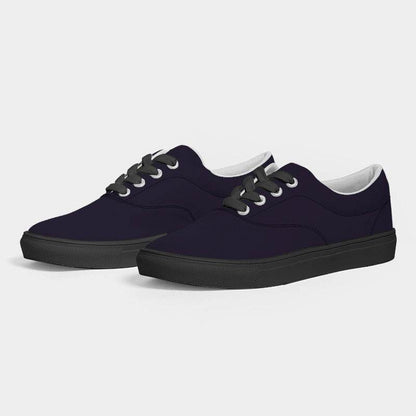 Deep Fully-Muted Purple Men's Canvas Sneakers (PU-FM-DE) - Side 3