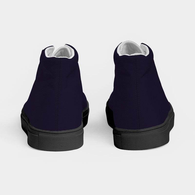 Deep Fully-Muted Purple Men's High-Top Canvas Sneakers (PU-FM-DE) - Back