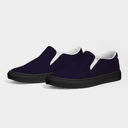 Deep Fully-Muted Purple Men's Slip-On Canvas Sneakers (PU-FM-DE) - Side 3