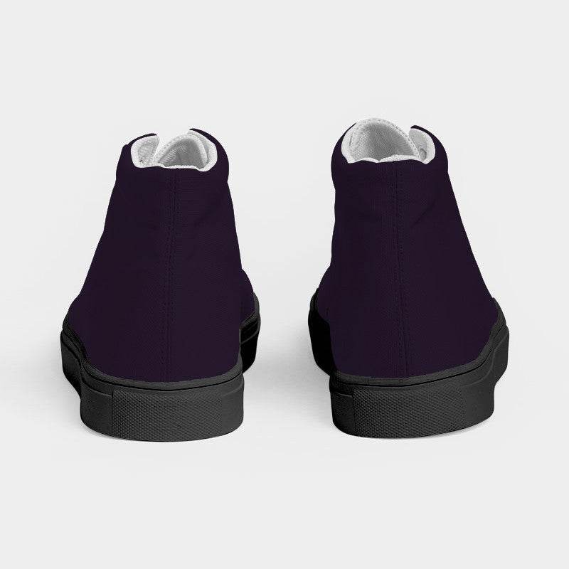 Deep Fully-Muted Purple Women's High-Top Canvas Sneakers (MPU2-FM-DE) - Back
