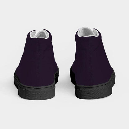 Deep Fully-Muted Purple Women's High-Top Canvas Sneakers (MPU2-FM-DE) - Back