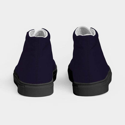 Deep Fully-Muted Purple Women's High-Top Canvas Sneakers (PU-FM-DE) - Back