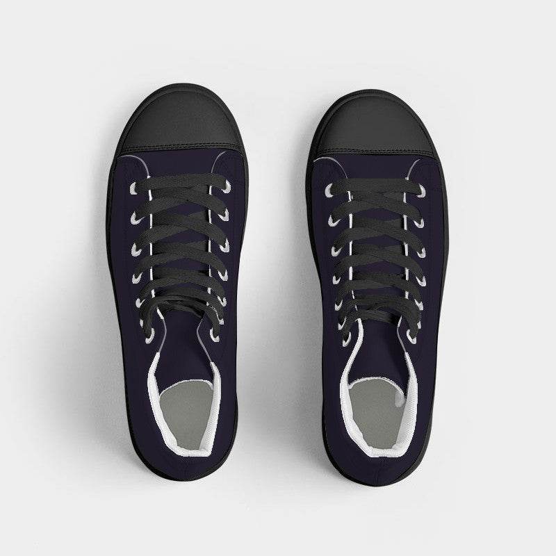 Deep Fully-Muted Purple Women's High-Top Canvas Sneakers (PU-FM-DE) - Top