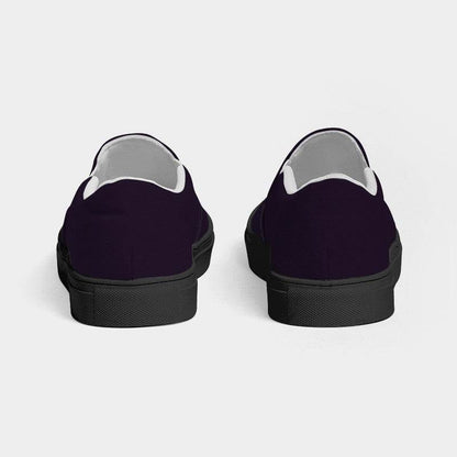 Deep Fully-Muted Purple Women's Slip-On Canvas Sneakers (MPU2-FM-DE) - Back