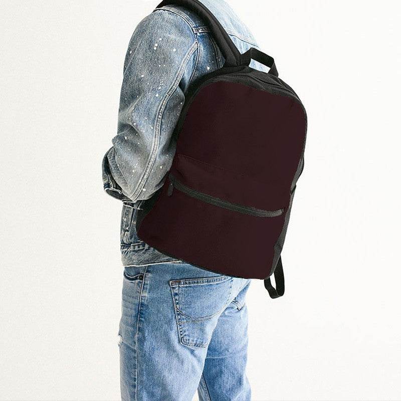 Deep Fully-Muted Red Canvas Backpack (RPI2-FM-DE) - Man Back CloseUp