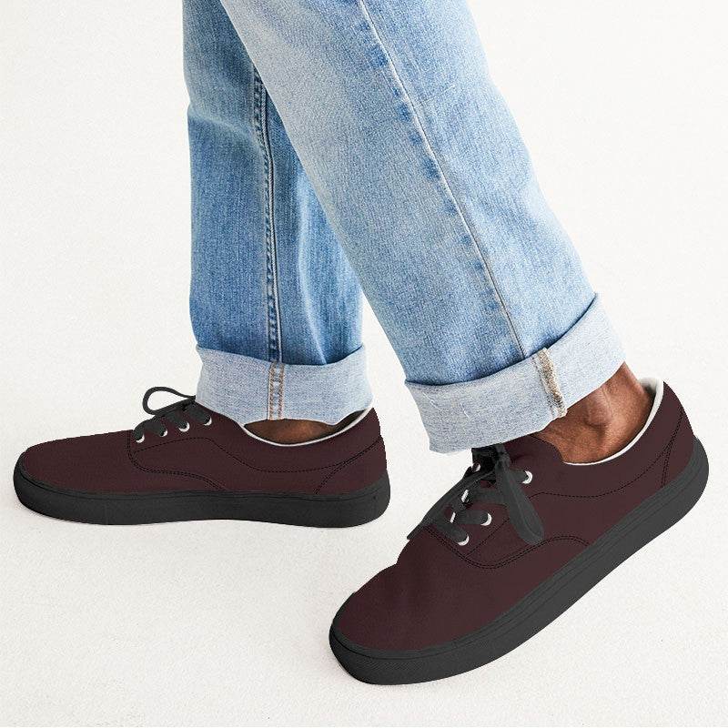 Deep Fully-Muted Red Men's Canvas Sneakers (RPI2-FM-DE) - Man CloseUp