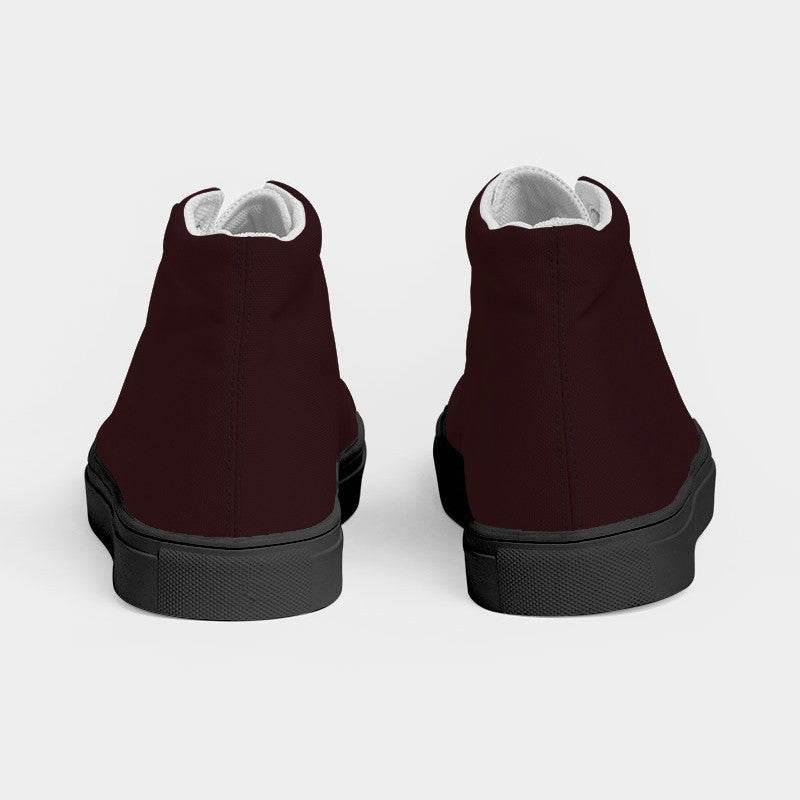 Deep Fully-Muted Red Men's High-Top Canvas Sneakers (RPI2-FM-DE) - Back