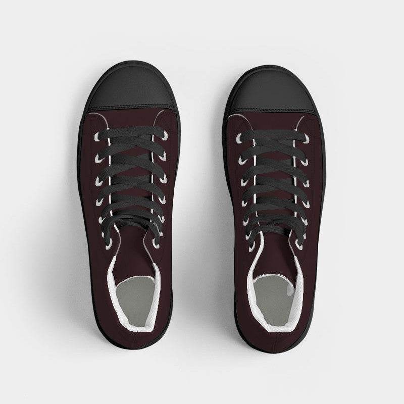 Deep Fully-Muted Red Women's High-Top Canvas Sneakers (RPI2-FM-DE) - Top