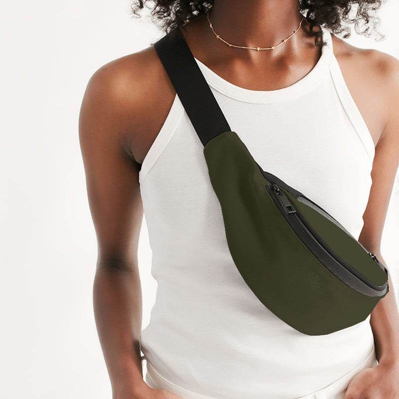 Deep Fully-Muted Yellow Belt Bag (LY2-FM-DE) - Woman Front CloseUp