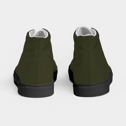 Deep Fully-Muted Yellow Women's High-Top Canvas Sneakers (LY2-FM-DE) - Back