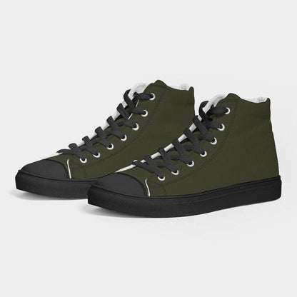 Deep Fully-Muted Yellow Women's High-Top Canvas Sneakers (LY2-FM-DE) - Side 3