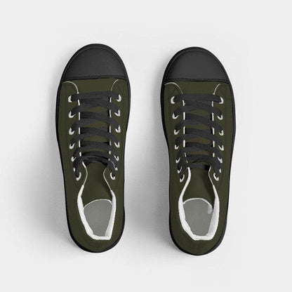 Deep Fully-Muted Yellow Women's High-Top Canvas Sneakers (LY2-FM-DE) - Top