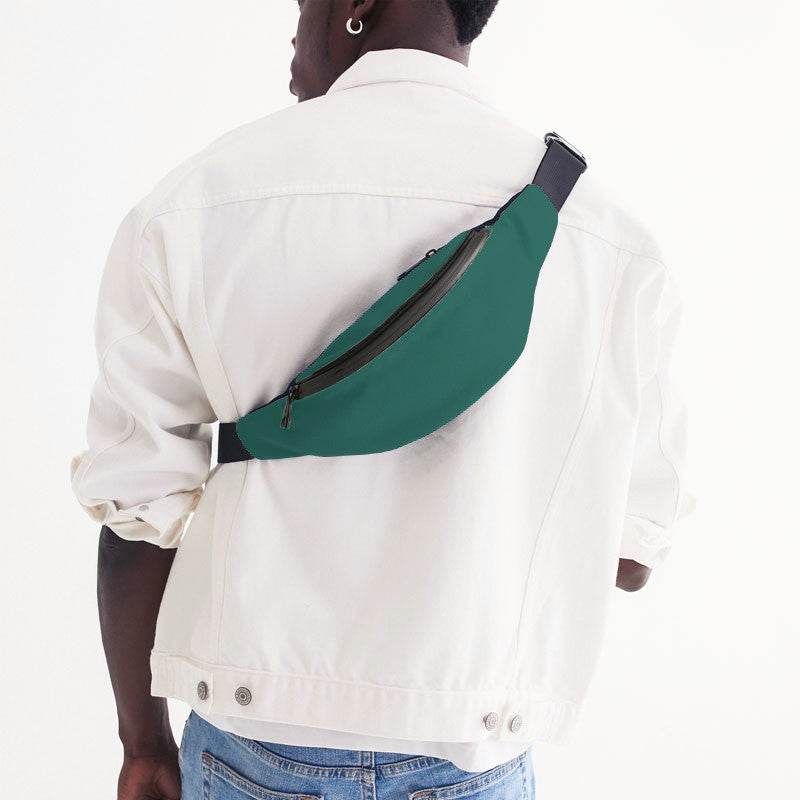 Deep Medium Blue-Green Belt Bag (BG-ME-DE) - Man Back