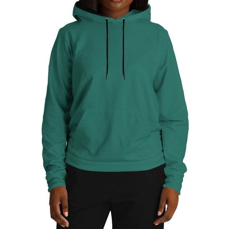 Deep Medium Blue-Green Hoodie (BG-ME-DE) - Woman Front