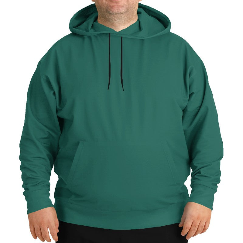 Deep Medium Blue-Green Hoodie PLUS (BG-ME-DE) - Man Front PLUS