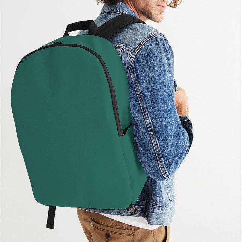 Deep Medium Blue-Green Waterproof Backpack (BG-ME-DE) - Man CloseUp