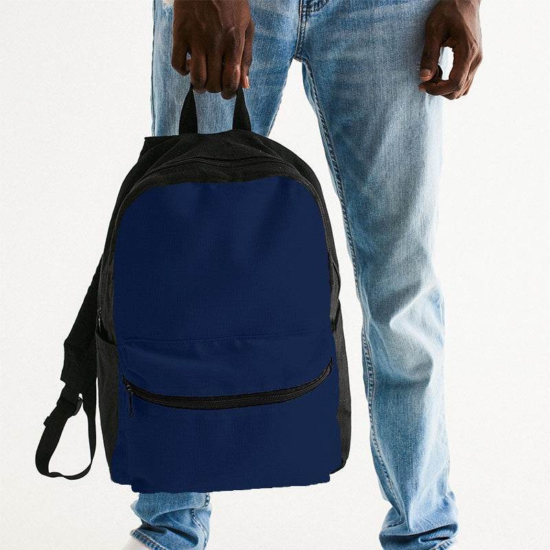 Deep Medium Blue Canvas Backpack (IB1-ME-DE) - Man Holding