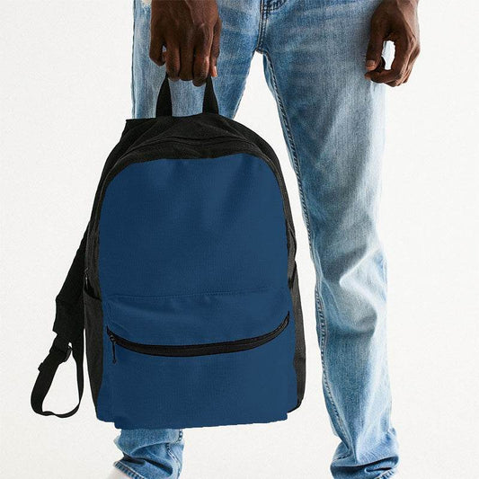 Deep Medium Blue Canvas Backpack (IB3-ME-DE) - Man Holding