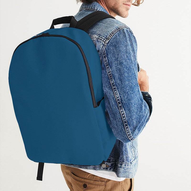 Deep Medium Blue Waterproof Backpack (B-ME-DE) - Man CloseUp