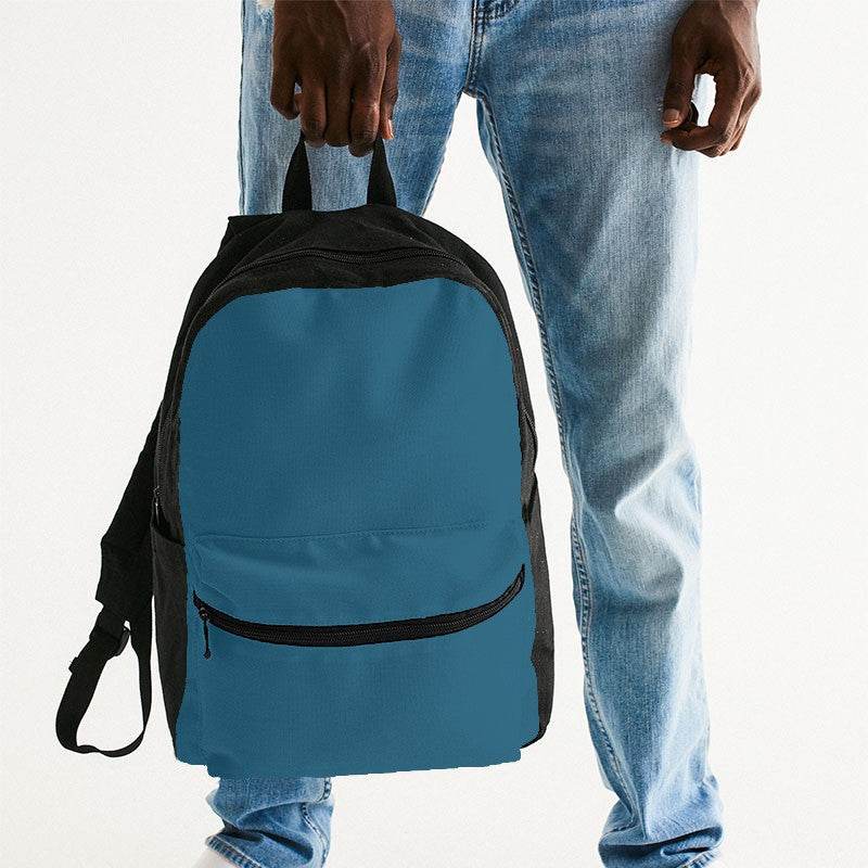 Deep Medium Cyan Canvas Backpack (BC1-ME-DE) - Man Holding