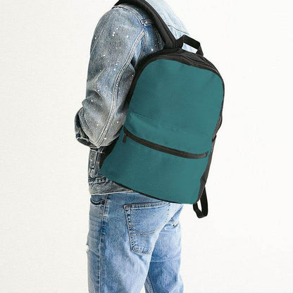 Deep Medium Cyan Canvas Backpack (CBG1-ME-DE) - Man Back CloseUp