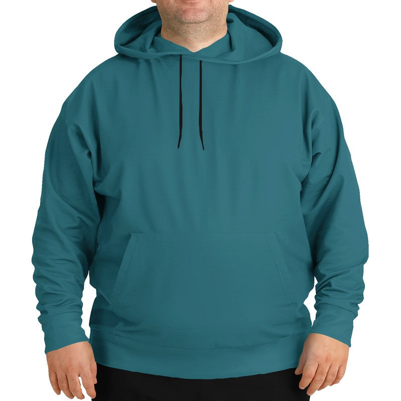 Deep Medium Cyan Hoodie PLUS (C-ME-DE) - Man Front PLUS