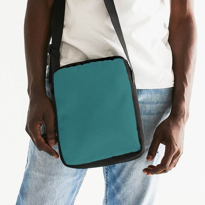 Deep Medium Cyan Messenger Pouch (CBG1-ME-DE) - Man Front CloseUp