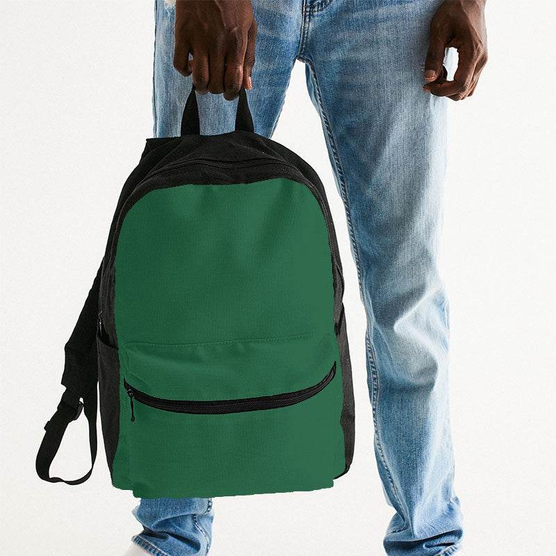 Deep Medium Green Canvas Backpack (BGG3-ME-DE) - Man Holding