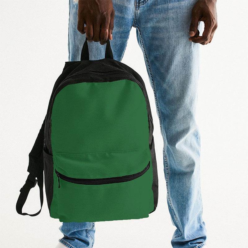 Deep Medium Green Canvas Backpack (G-ME-DE) - Man Holding