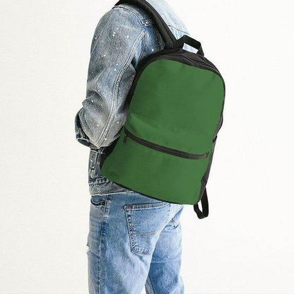 Deep Medium Green Canvas Backpack (GL1-ME-DE) - Man Back CloseUp