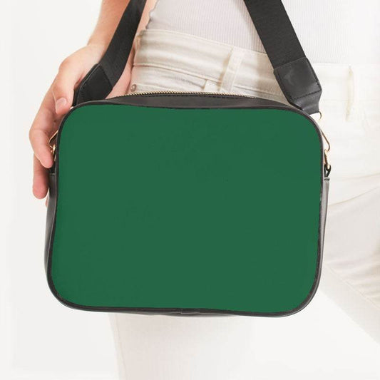 Deep Medium Green Crossbody Bag (BGG3-ME-DE) - Woman Front CloseUp