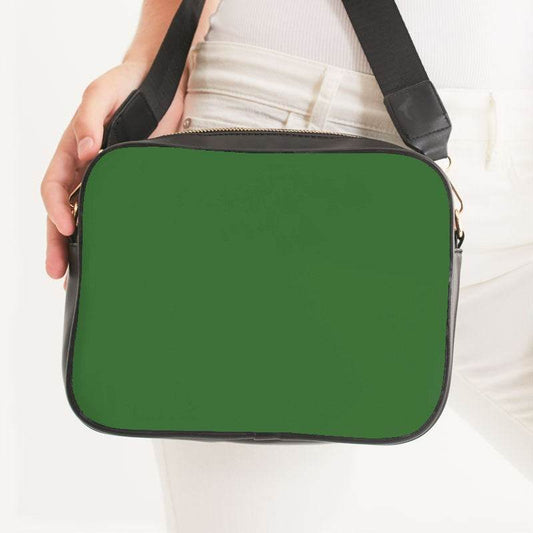 Deep Medium Green Crossbody Bag (GL1-ME-DE) - Woman Front CloseUp