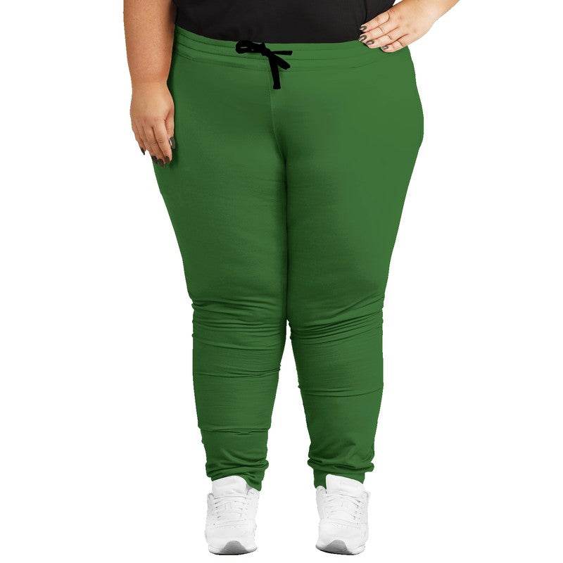 Deep Medium Green Joggers PLUS (GL1-ME-DE) - Woman Front PLUS