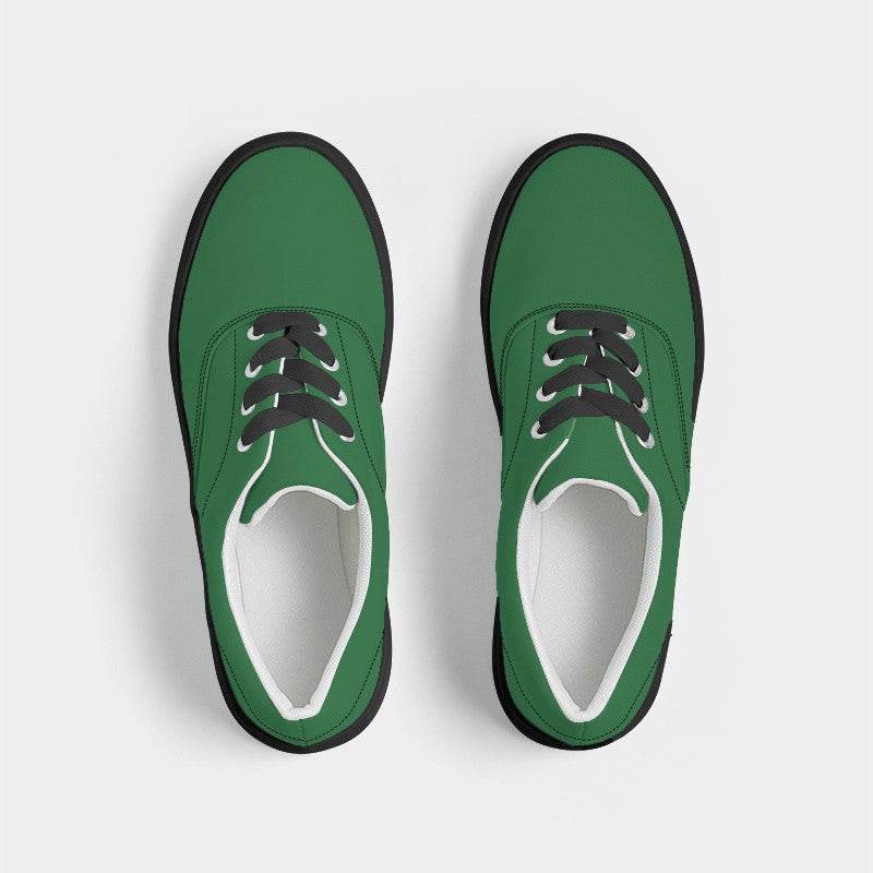 Deep Medium Green Men's Canvas Sneakers (G-ME-DE) - Top