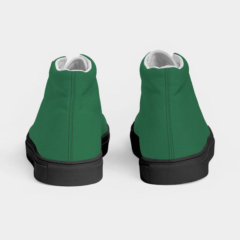 Deep Medium Green Women's High-Top Canvas Sneakers (BGG3-ME-DE) - Back