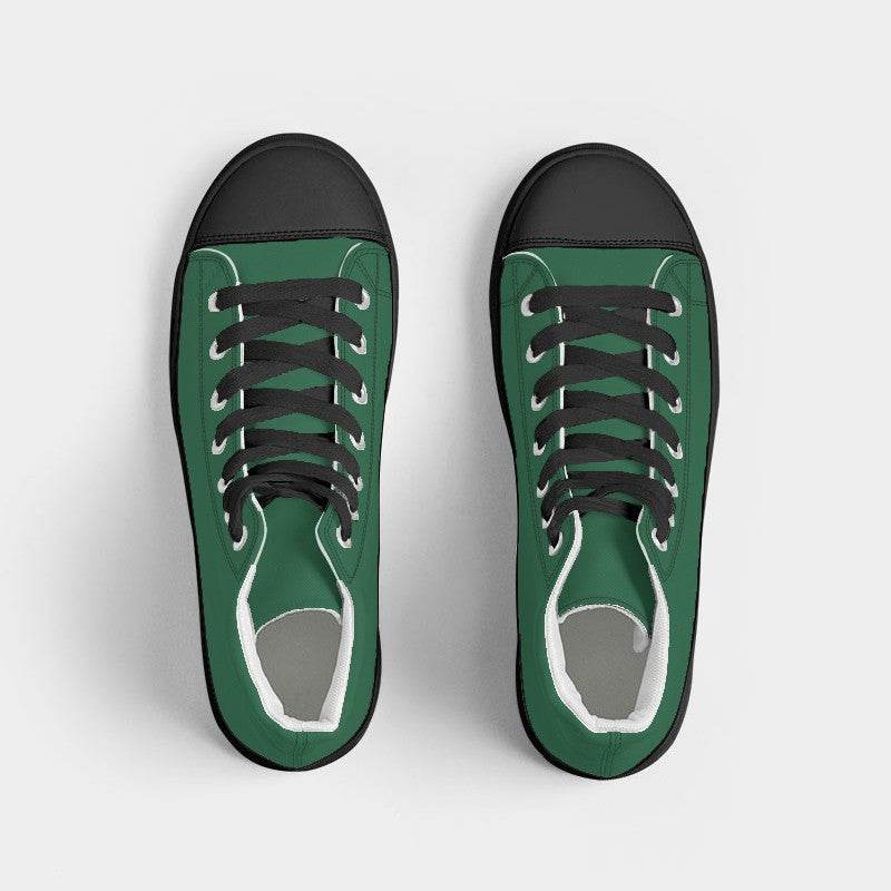 Deep Medium Green Women's High-Top Canvas Sneakers (BGG3-ME-DE) - Top