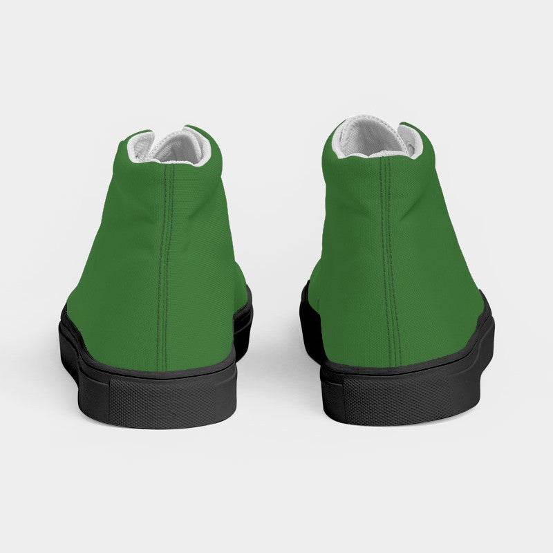 Deep Medium Green Women's High-Top Canvas Sneakers (GL1-ME-DE) - Back