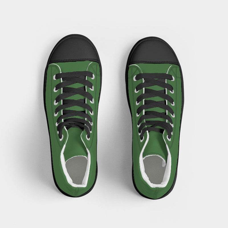 Deep Medium Green Women's High-Top Canvas Sneakers (GL1-ME-DE) - Top