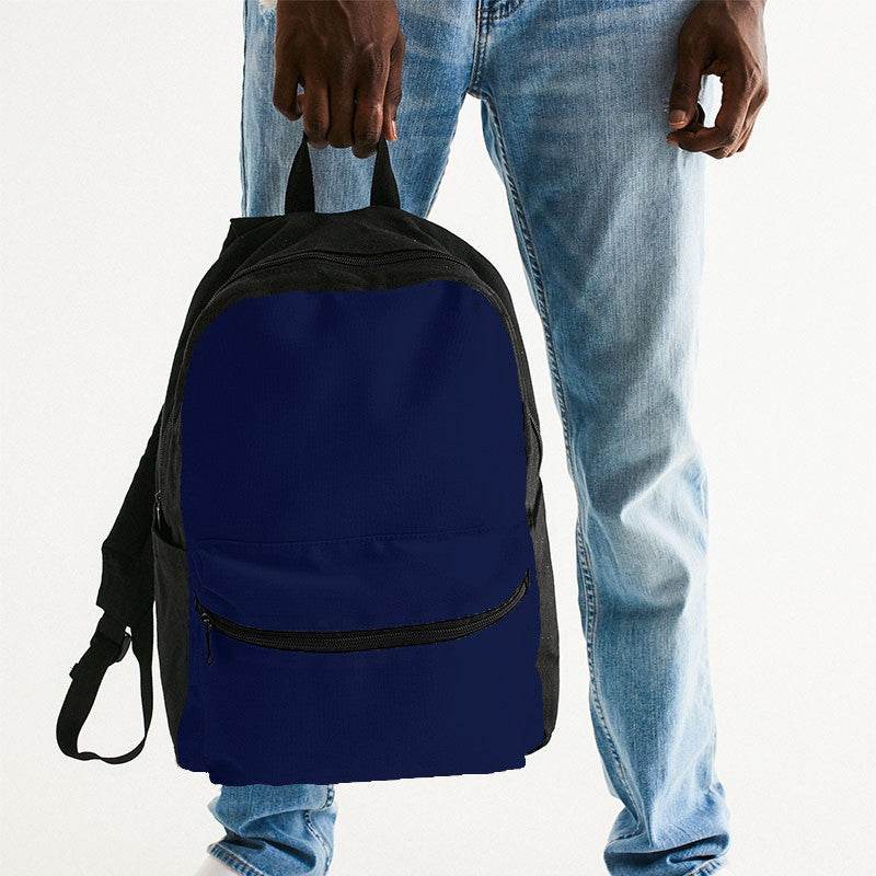 Deep Medium Indigo Canvas Backpack (I-ME-DE) - Man Holding