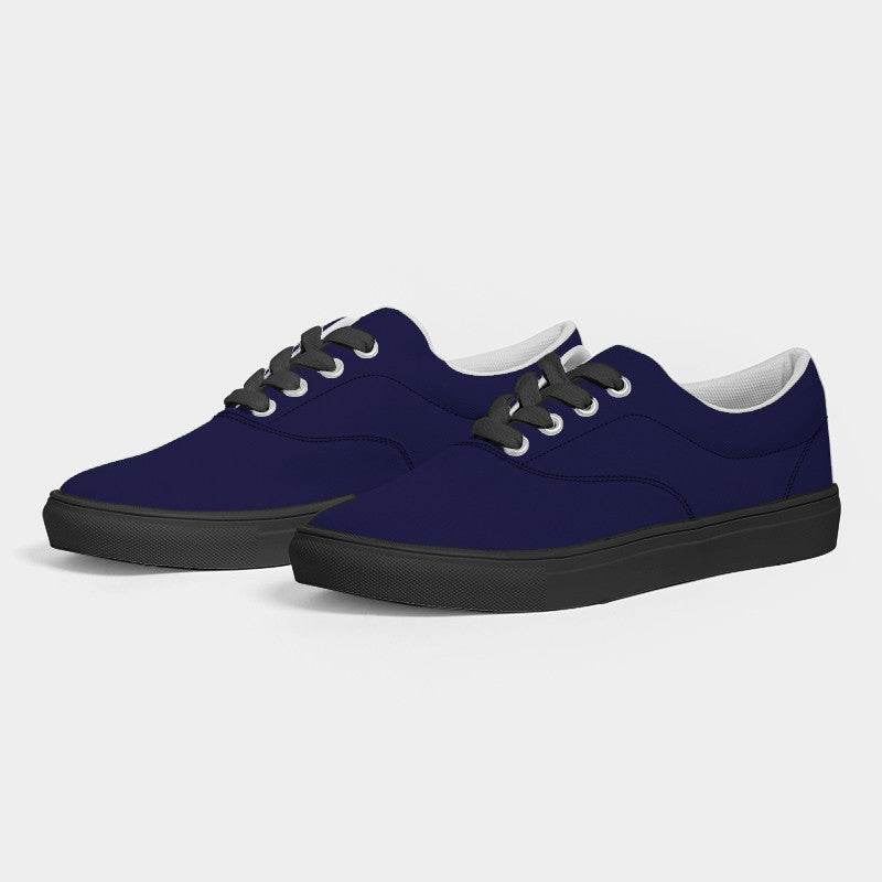 Deep Medium Indigo Men's Canvas Sneakers (PUI3-ME-DE) - Side 3