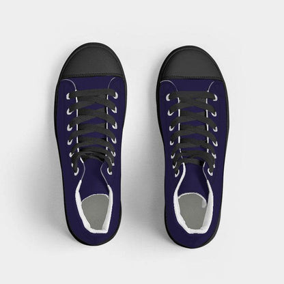 Deep Medium Indigo Men's High-Top Canvas Sneakers (PUI2-ME-DE) - Top