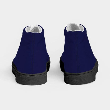 Deep Medium Indigo Men's High-Top Canvas Sneakers (PUI3-ME-DE) - Back