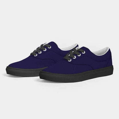 Deep Medium Indigo Women's Canvas Sneakers (PUI2-ME-DE) - Side 3