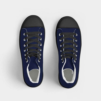 Deep Medium Indigo Women's High-Top Canvas Sneakers (I-ME-DE) - Top