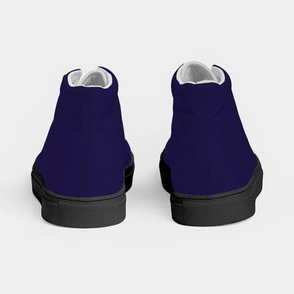 Deep Medium Indigo Women's High-Top Canvas Sneakers (PUI2-ME-DE) - Back
