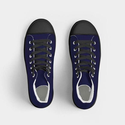 Deep Medium Indigo Women's High-Top Canvas Sneakers (PUI3-ME-DE) - Top