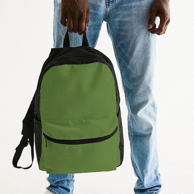 Deep Medium Lime Canvas Backpack (GL3-ME-DE) - Man Holding